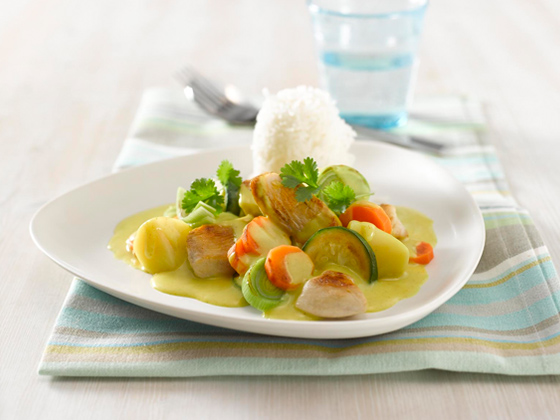 Curry de pollo con verduras