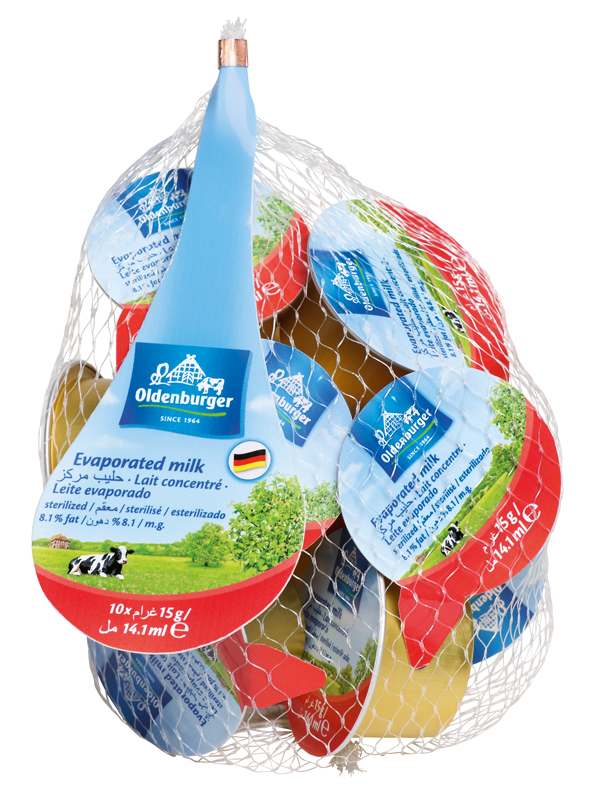 Oldenburger Evaporated milk 8.1%, 10x15g alucup in net