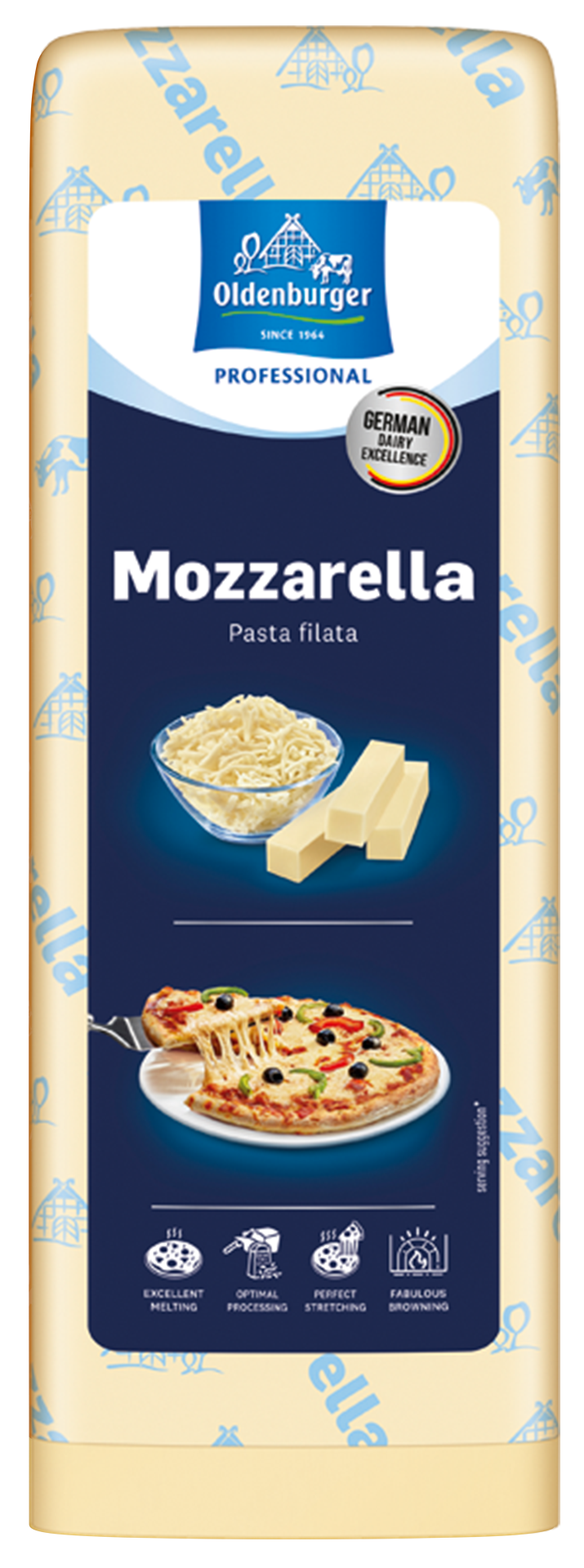 Oldenburger Mozzarella 40% fat i.d.m., 3kg