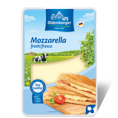 Oldenburger Mozzarella 40% fat i.d.m., slices, 200g
