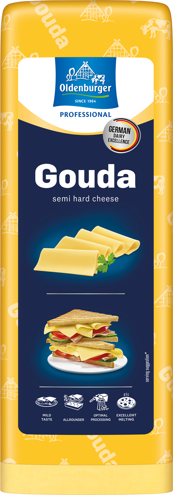 Oldenburger Gouda 48% fat i.d.m., 3kg