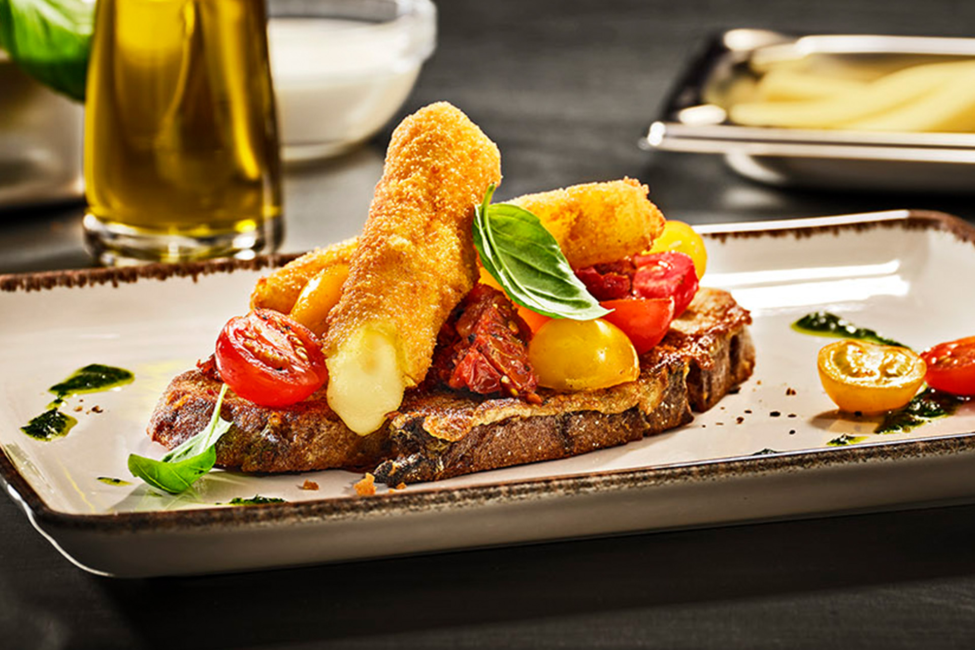 French Toast with Mozzarella Sticks